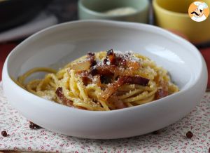 Recette Spaghetti alla carbonara, la vraie recette italienne des carbo'!