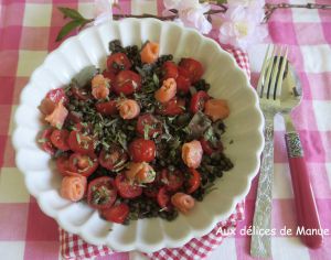 Recette Salade de lentilles aux tomates et saumon fumé