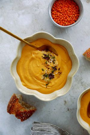 Recette Soupe de carottes et lentilles corail