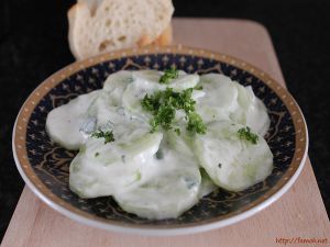 Recette Salade de concombre au yaourt
