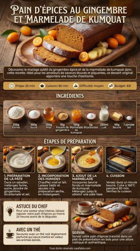 Recette Pain d’épices au gingembre et marmelade de kumquat