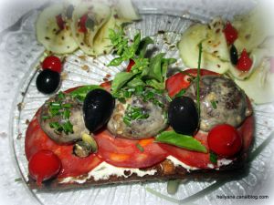 Recette Baguette apéritive au chorizo et aux champignons