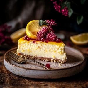 Recette Découvrez comment réaliser le délicieux Cheesecake crémeux au citron et framboise avec une croûte beurrée en quelques étapes!