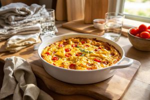 Recette Clafoutis tomate-moutarde prêt en 10 min : la recette salée que vous allez adorer !