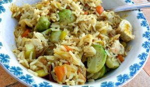 Recette Poêlée de riz-poulet et légumes d'automne