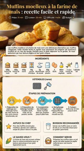 Recette Muffins moelleux à la farine de maïs : recette facile et rapide