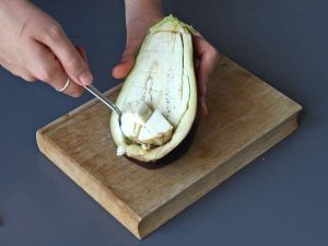 Recette Aubergines farcies gratinées à la mozzarella