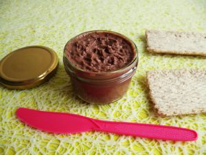 Recette Pâte à tartiner diététique végane chocolat noisette aux protéines de tournesol (sans gluten ni sucre ni beurre, riche en fibres)