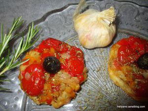 Recette Tatin de tomates cerises poivrons au vinaigre balsamique