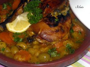 Recette Tajine poulet-carottes-olives