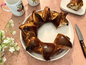 Recette Brioche couronne marbrée au chocolat