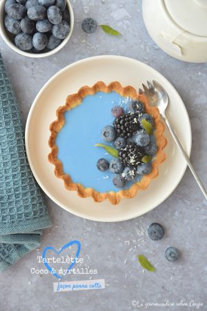 Recette Tartelettes {myrtilles & coco} façon panna cotta #vegan