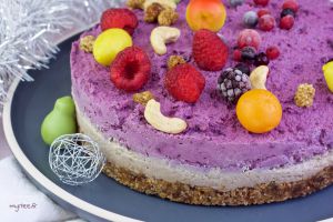 Recette Cheesecake VEGAN pour Noël (châtaignes et fruits rouges)