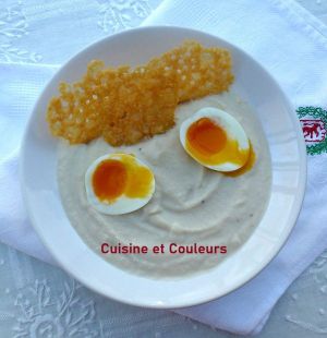 Recette Crémeux de chou fleur au parmesan, tuile dentelle au parmesan