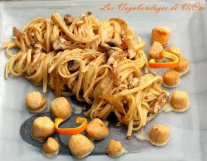 Recette Linguini au fenouil et noix de pétoncles, sauce à l'orange