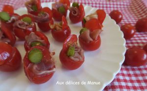 Recette Tomates cerises garnies au jambon cru et cornichon
