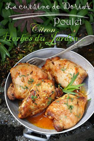 Recette Hauts de cuisse de poulet au citron et aux herbes du Jardin