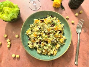 Recette Salade de boulghour, butternut, feta, grenade et noisettes