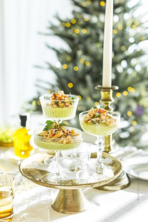 Recette Verrines de crabe à la crème d’avocat : entrée petit prix et festive