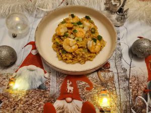 Recette Risotto au safran et gambas au Cookéo