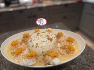 Recette Mon île flottante exotique mangue fruit de la passion