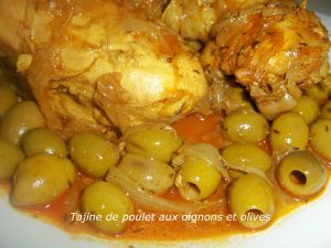 Recette Tajine de poulet aux oignons et olives