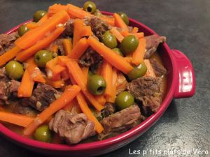 Recette Bœuf façon tajine aux carottes et aux olives