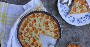 Recette Tarte fromage blanc-mirabelles au pavot