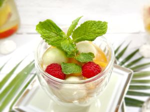 Recette Verrines de salade de fruits, gingembre infusé