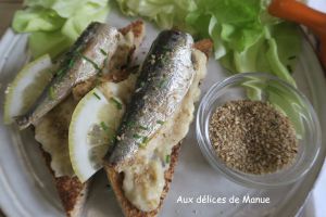 Recette Toasts au Baba Ghannouge et sardines