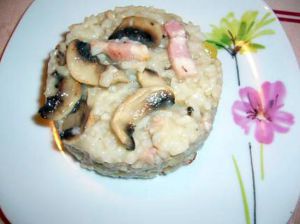 Recette Risotto aux champignons et lardons