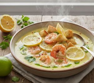 Recette Soupe aux deux citrons et aux crevettes : une recette simple et savoureuse