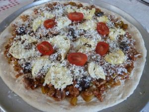 Recette Pizza au céleri branche tomate mozzarelle et féta