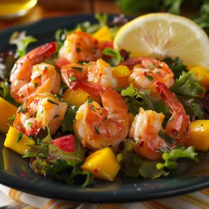 Recette Salade de crevettes et mangue : Recette facile et savoureuse