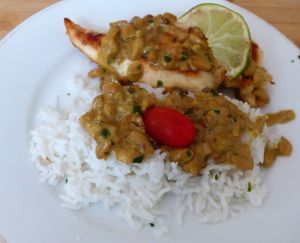 Recette Blancs de poulet, sauce cacahuètes