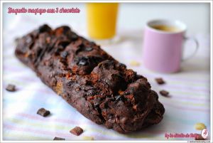 Recette Baguette magique aux 3 chocolats {Sans pétrissage}