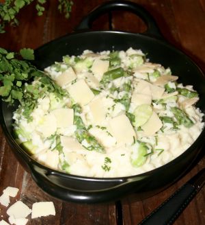 Recette Risotto aux fèves et aux asperges