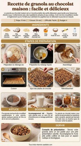 Recette Granola au chocolat maison : facile et délicieux