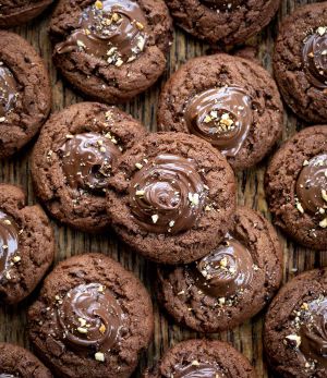 Recette Chocolate Hazelnut Thumbprint Cookies