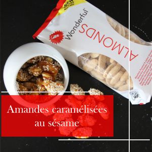 Recette Amandes salées caramélisées au sésame