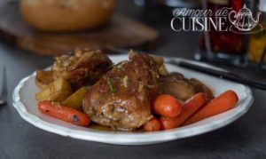 Recette Diner facile et rapide à la poêle- cuisses de poulet aux légumes