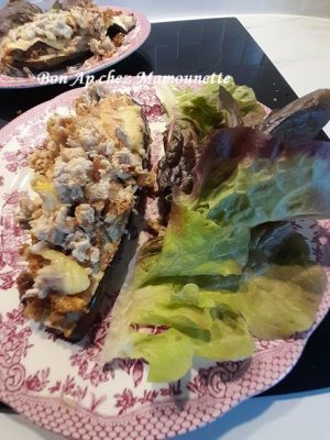 Recette Aubergine à la dinde hachée et fromagée