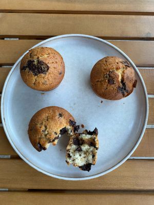 Recette Délicieux muffins moelleux aux pépites de chocolat