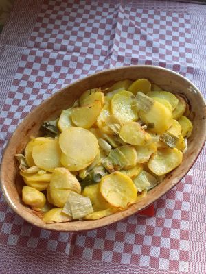 Recette Gratin de pommes de terre et poireau