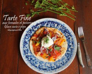 Recette Tarte fine aux tomates et poivron, glace cacio e pepe