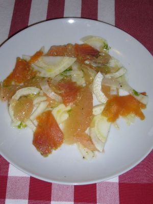 Recette Salade de fenouil, pamplemousse et saumon fumé