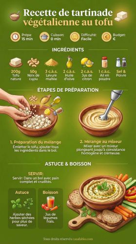 Recette Tartinade végétalienne au tofu