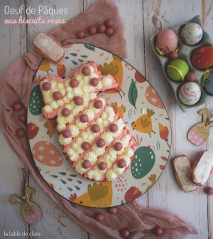 Recette Oeuf de Pâques aux biscuits roses