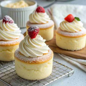 Recette Fluffy Japanese Cotton Cheesecake Cupcakes – Jiggly Cloud-Like Dessert