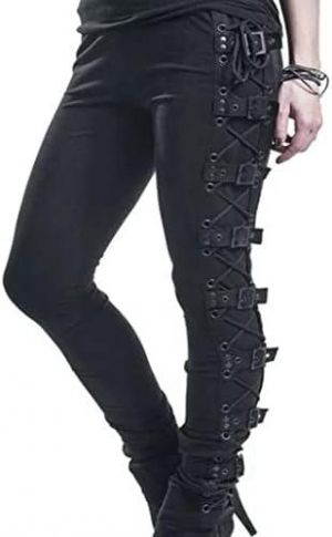 Recette Review: COWOX Gothic Lace-Up Punk Pants for Plus Size Women